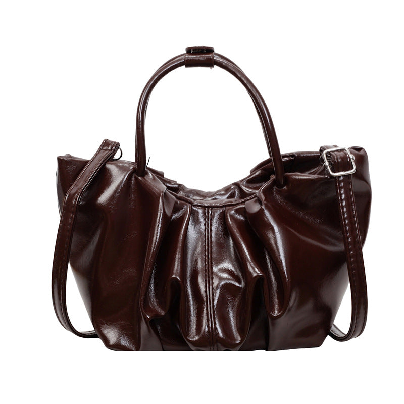 Manufacturer Wholesale Pleated Cloud Bag for Women 2025 New Vintage Texture Casual Handbag and Crossbody Bag