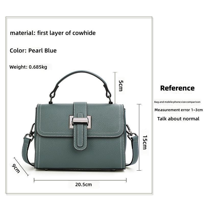 1pc Contemporary Chic Handbag for Women Made from Authentic Leather, Featuring a Solid Color And Polyester Lining, Suitable for Everyday Use, And Can Be Hand Washed Or Dry Cleaned