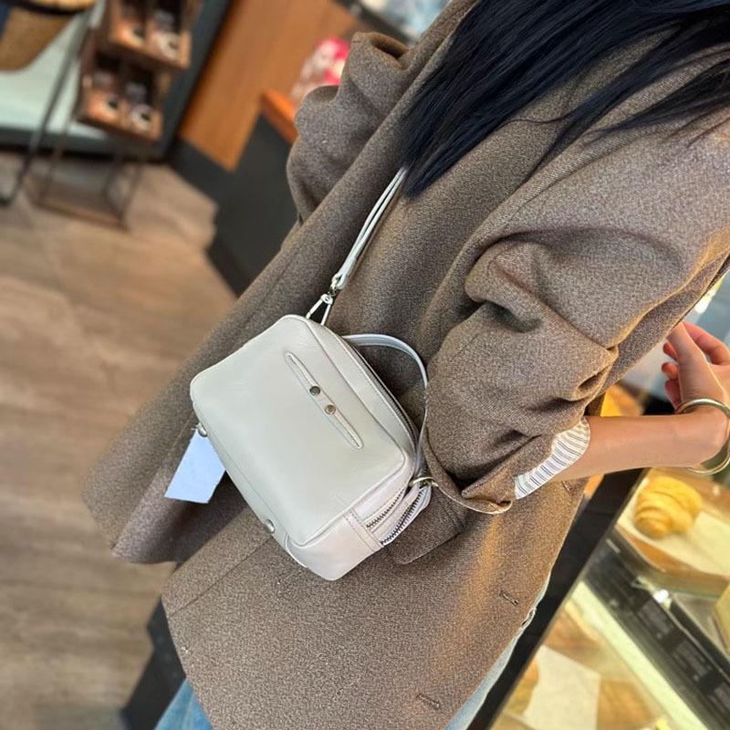 New Cowhide Bag, Women' S Genuine Leather Small Square Bag Versatile Women' S Bag Fashionable Single Shoulder Casual Crossbody Bag