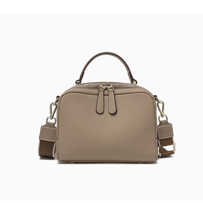 1pc Women' Genuine Leather Shoulder Bag with Zipper Closure & Smooth Liner - Modern Minimalist Handbag, Solid Color Suitable for,, Travel, Casual or Dressy Outfits, Hand Wash\u002FDry Clean Care (Black or Color)