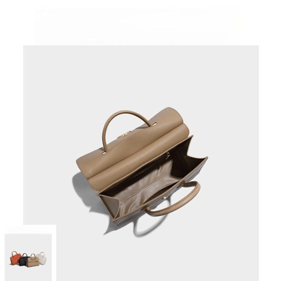 Women's Elegant Handbag with Buckle Closure & Fixed Strap - Cream & Suitable for Color, Professional Tote for Office, Travel, Commuting - Luxury Cream Handbag, Durable Women's Accessory