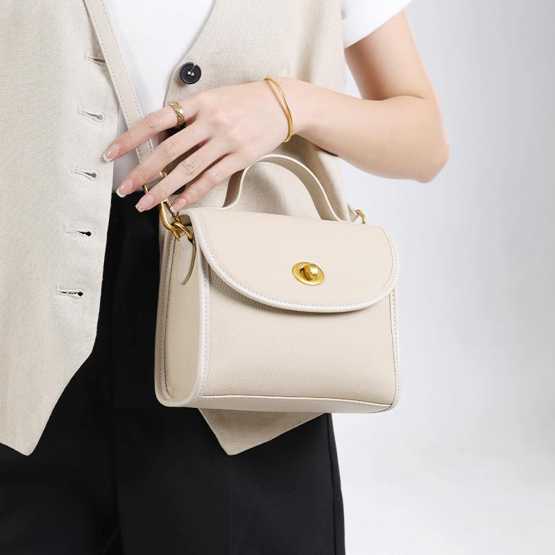 1pc Contemporary Genuine Leather Handbag Featuring a Easy Design And a Polyester- for Women, Suitable for Everyday Use, Can Be Hand Washed Or Dry Cleaned