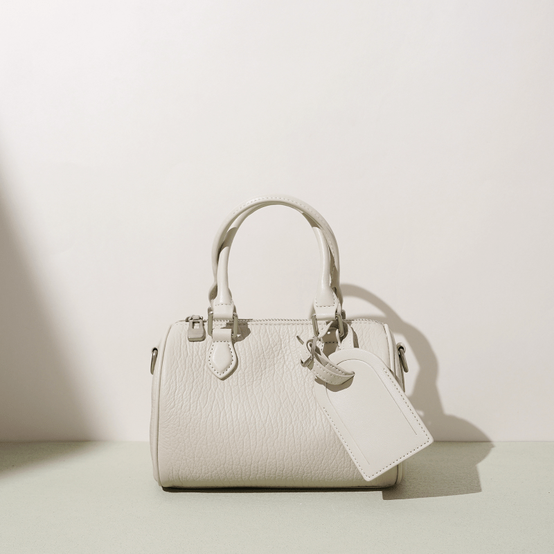 New Top Layer Cowhide Boston Pillow Bag, Women's Handbag, High-end Minimalist Texture Genuine Leather, Niche Design Versatile Commuting Bag, Fashionable Daily Essential