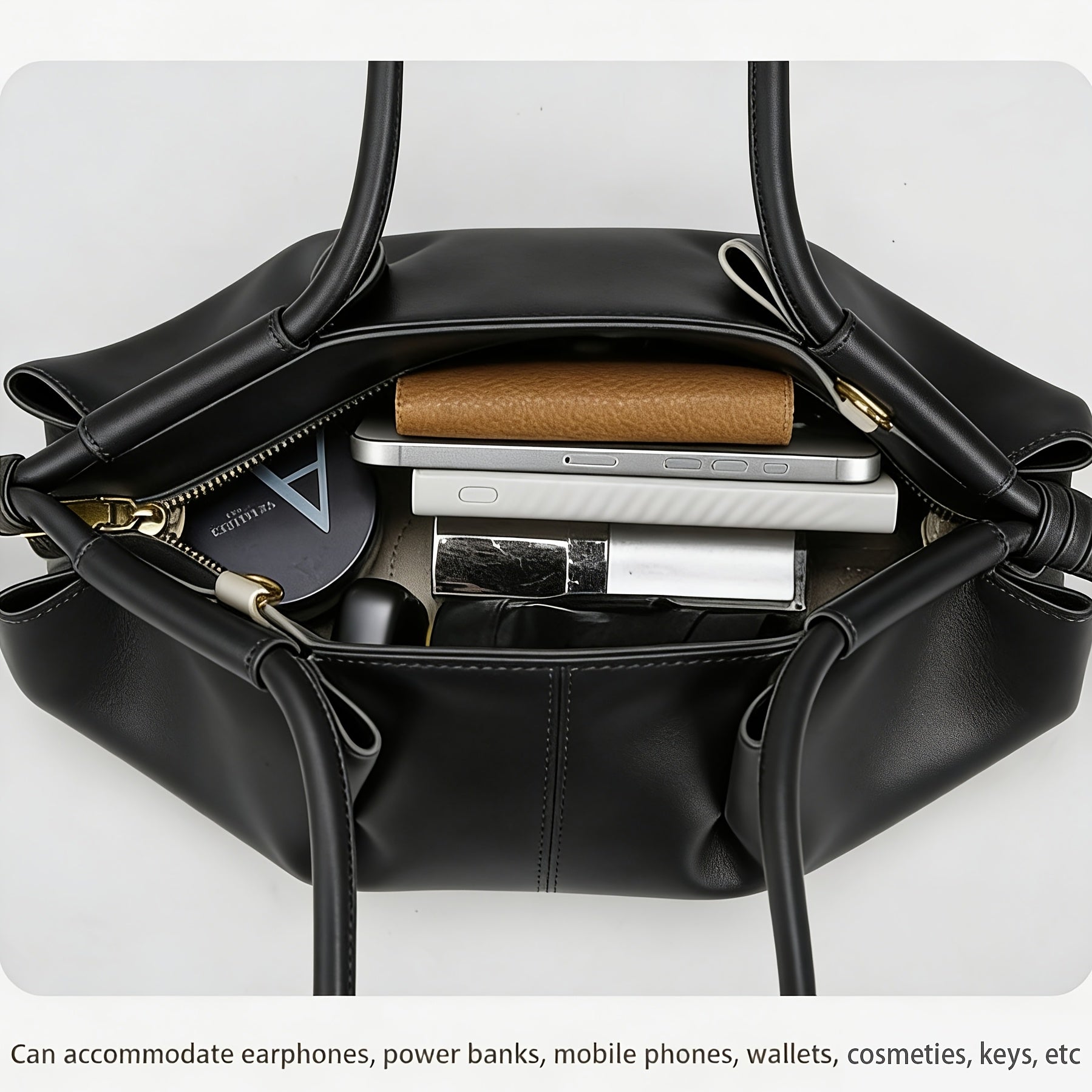 Women' Large Capacity Soft Synthetic Leather Tote Bag with Adjustable\u002FDetachable Crossbody Strap - Vintage Minimalist Cloud Dumpling Shoulder Purse, Zipper Closure Suitable for Commuting,,, Travel, Wine Color &