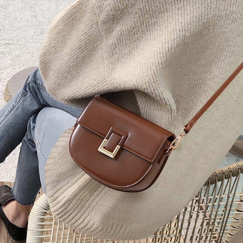 Trendy Women'S Saddle Crossbody Purse, a Fresh Addition for 2025, Featuring a Lightweight Luxury Genuine Shoulder Bag for Autumn And Winter
