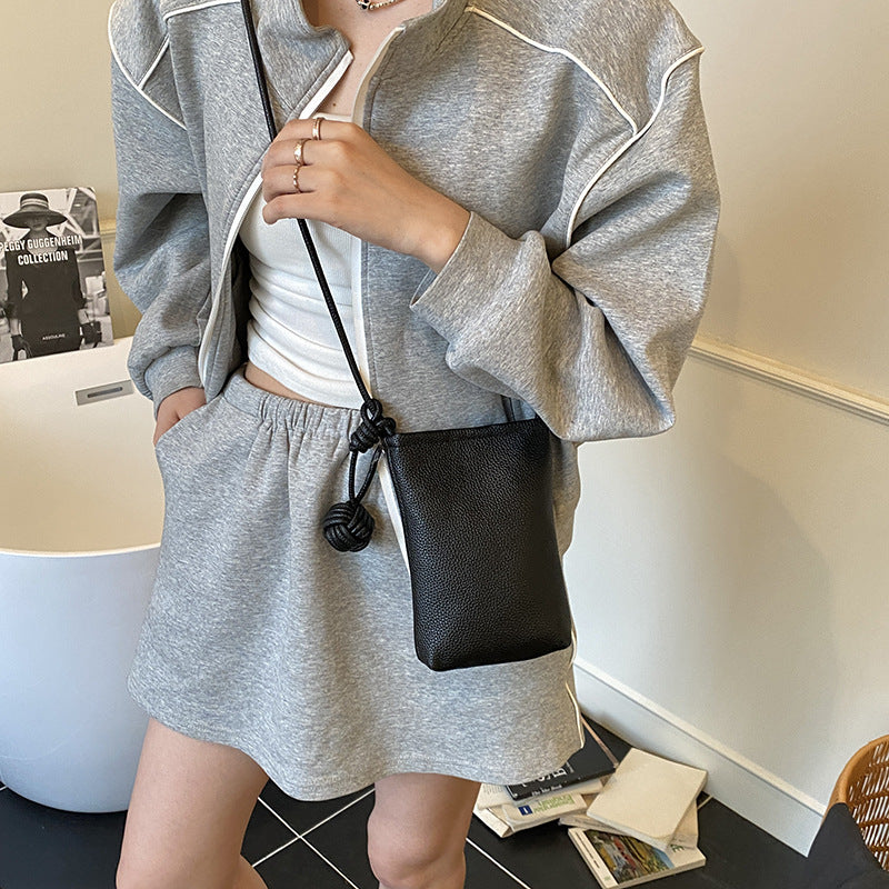 2025-Border New Soft Small Bag Women Phone Bag Autumn Versatile Casual Crossbody Bag Small Square Bag