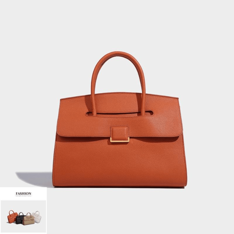 Women's Elegant Handbag with Buckle Closure & Fixed Strap - Cream & Suitable for Color, Professional Tote for Office, Travel, Commuting - Luxury Cream Handbag, Durable Women's Accessory