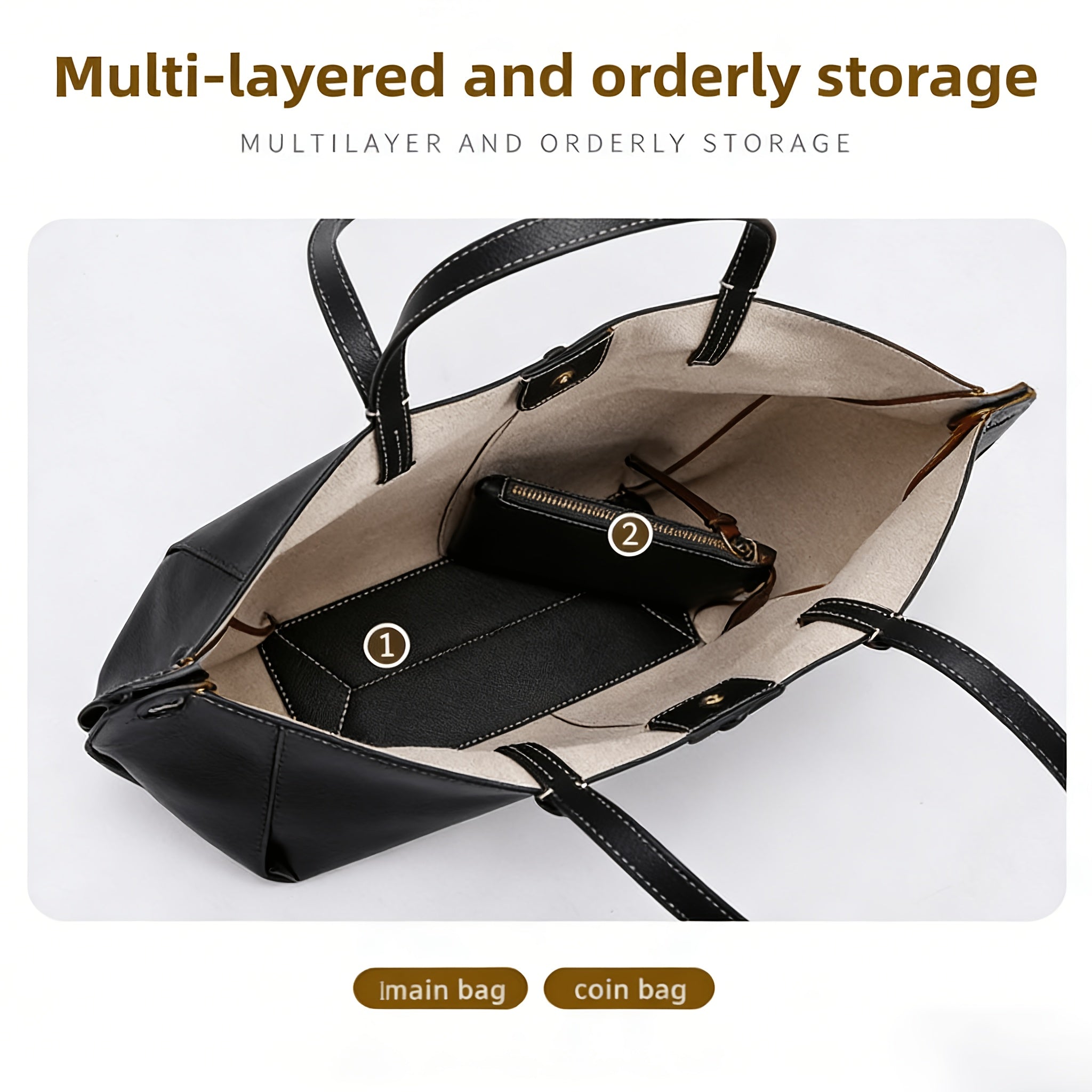 Women' Large Capacity Synthetic Leather Tote Bag Compatible for \u002FTablet Carrying, Multi-Compartment Crossbody\u002FShoulder Purse with Wing, Buckle Closure & Strap - Spacious Office Work Bag Suitable for Daily Commute, Mom Handbag