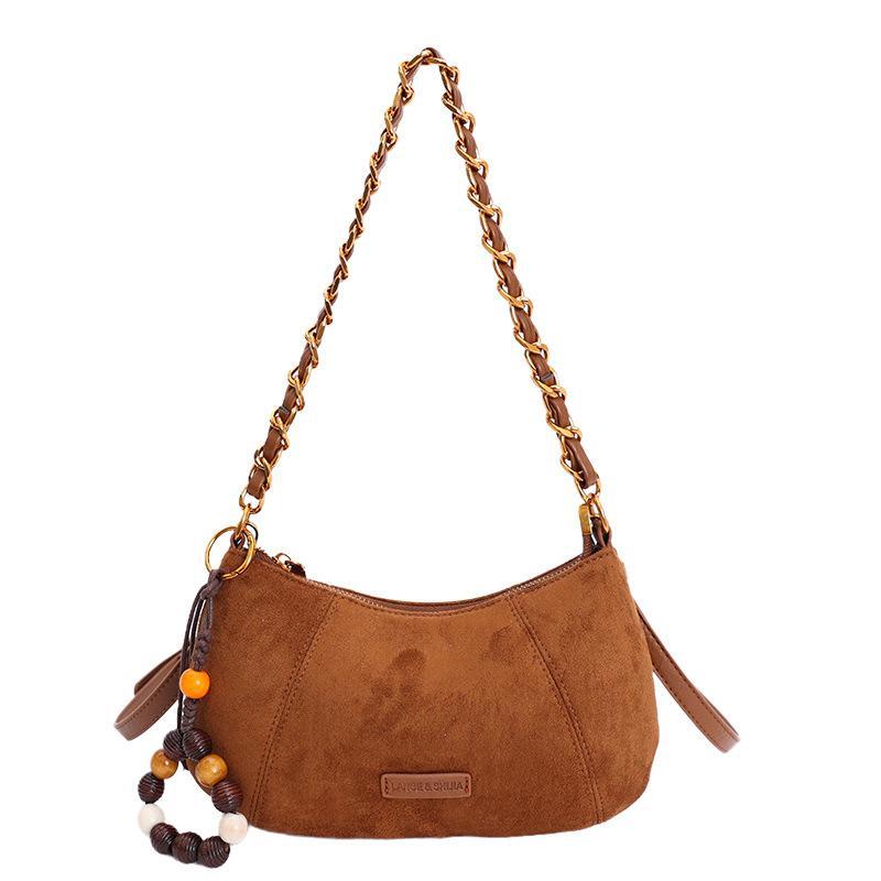 Retro Frosted Soft Dumpling Bag with Chain, Single Shoulder and Armpit Bag, Women' S High-end Feeling, Single Shoulder Crossbody Bag, Trendy