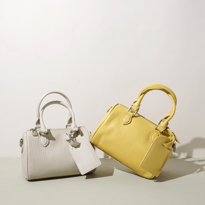 New Top Layer Cowhide Boston Pillow Bag, Women's Handbag, High-end Minimalist Texture Genuine Leather, Niche Design Versatile Commuting Bag, Fashionable Daily Essential