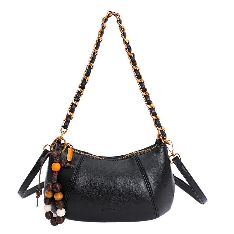 Retro Frosted Soft Dumpling Bag with Chain, Single Shoulder and Armpit Bag, Women' S High-end Feeling, Single Shoulder Crossbody Bag, Trendy