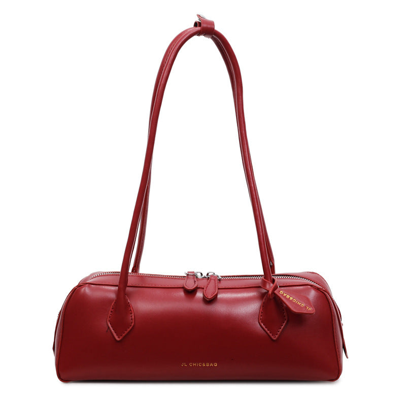 Women's Watermelon Shoulder Bag - Western-Style Armpit Stick Bag with Oil-Tanned Edges, Suitable for Commuting, & Everyday Use, Minimalist Blouse Style Handbag