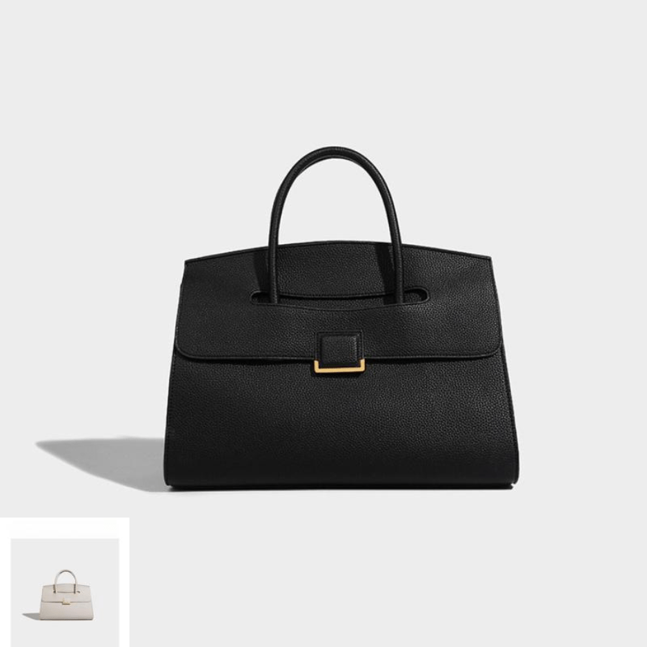 Women's Elegant Handbag with Buckle Closure & Fixed Strap - Cream & Suitable for Color, Professional Tote for Office, Travel, Commuting - Luxury Cream Handbag, Durable Women's Accessory