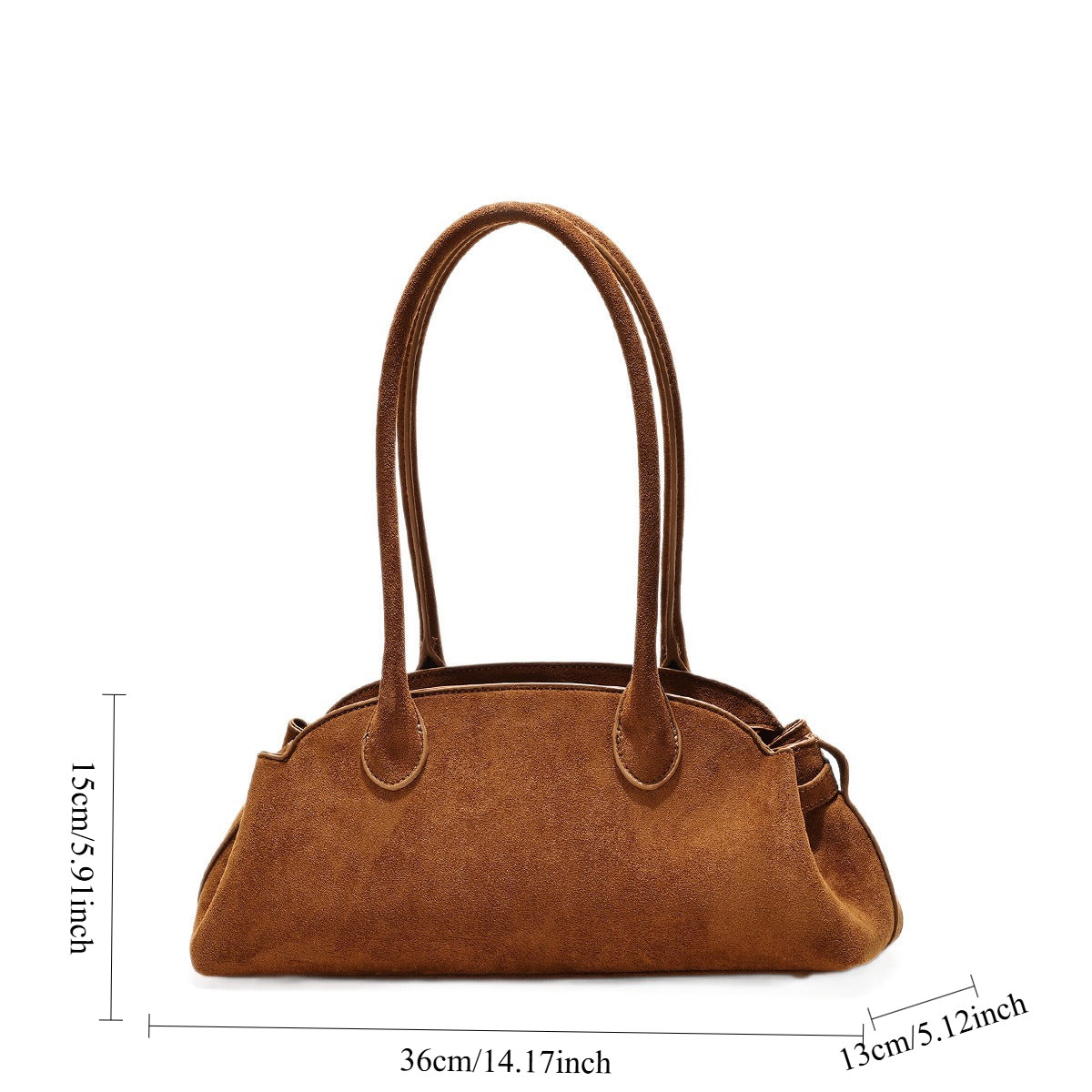 Retro Suede Microfiber Bowling Bag, Dual-use as Hand-carry or Shoulder Bag, Large-capacity Fashionable Women's Commuter Bag