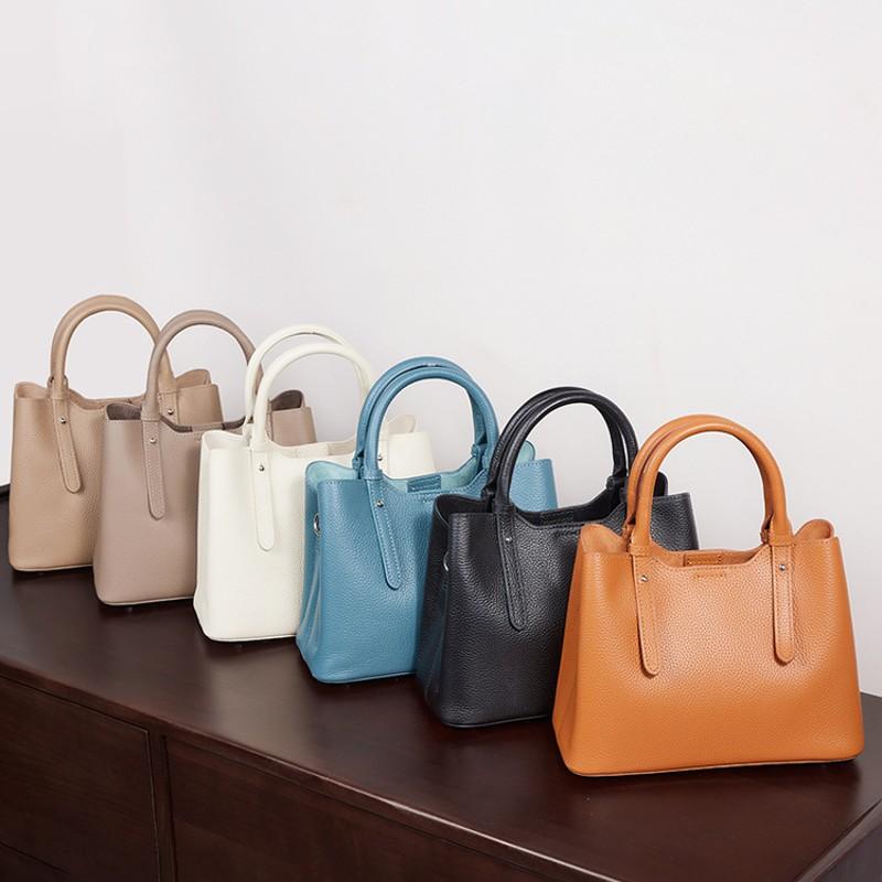 1pc Contemporary Black Real Leather Tote Bag Featuring a Zipper Closure And Lined Edges | Can Be Hand Washed Or Dry Cleaned | Suitable for Everyday Travel And Casual Occasions