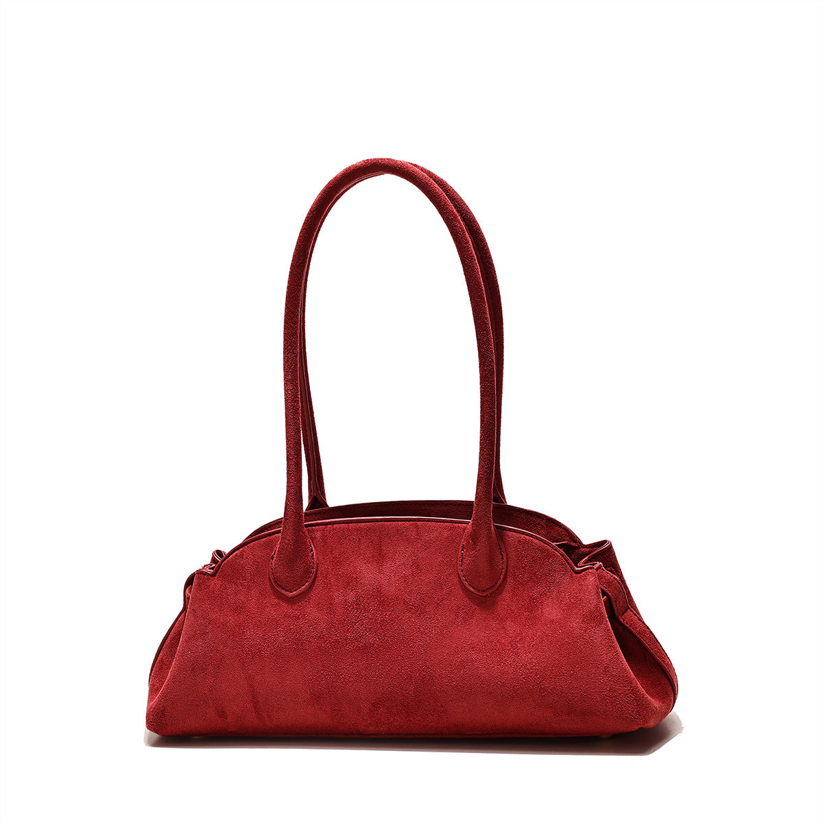 Retro Suede Microfiber Bowling Bag, Dual-use as Hand-carry or Shoulder Bag, Large-capacity Fashionable Women's Commuter Bag