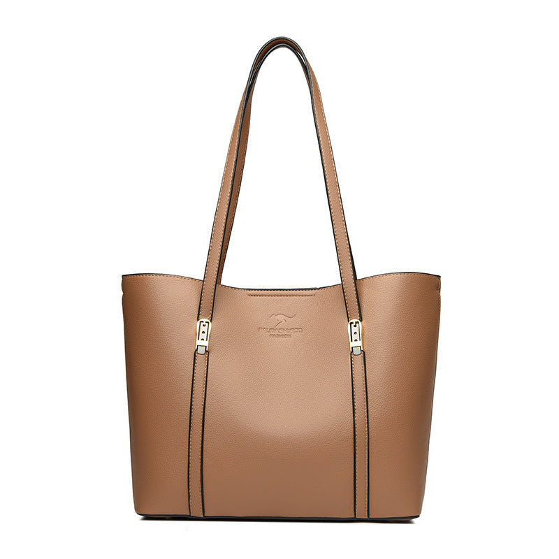 Women's Large Capacity Layered Tote Bag Compatible for iPhone\u002F - Multi-Color Handheld Shoulder Purse with Buckle Closure, Commuting Bag, Spacious Organization (Production Site: Guangzhou)