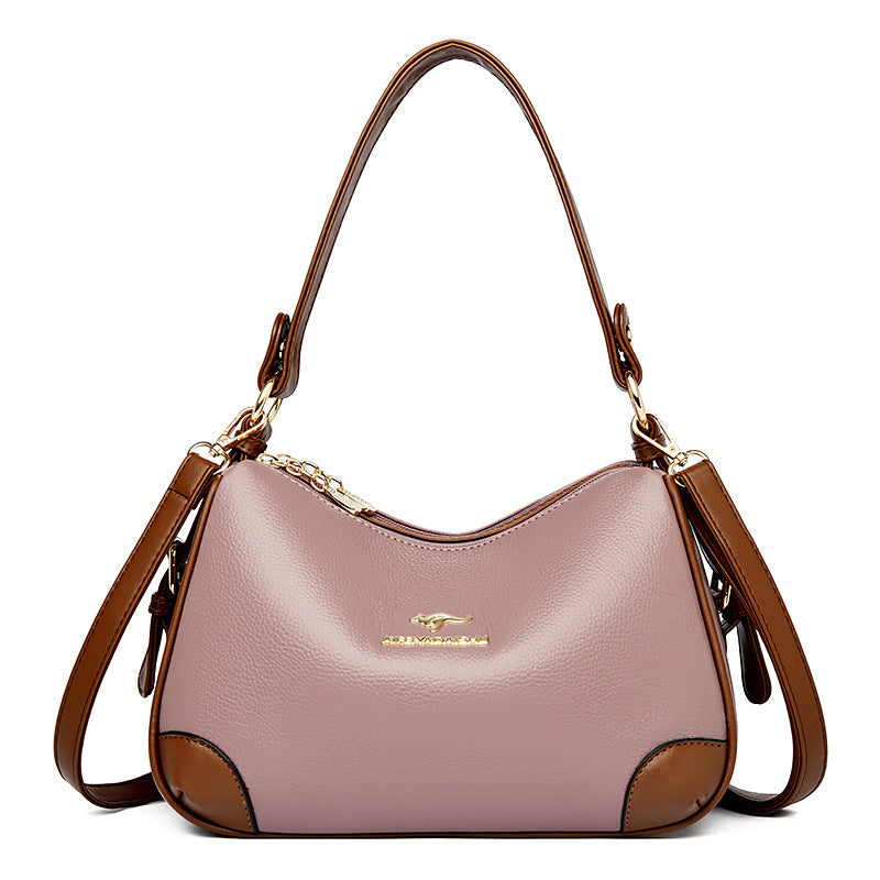 2024 New Women'S Kangaroo Single Shoulder Crossbody Bag, Soft Leather, Multi-Compartment, Easy And Versatile with Large Capacity for Moms