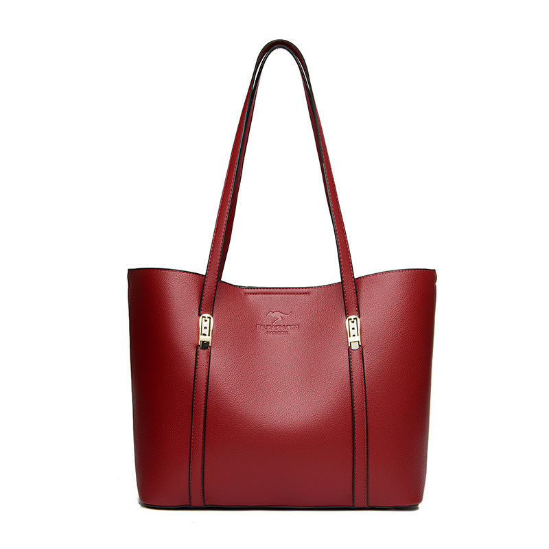 Women's Large Capacity Layered Tote Bag Compatible for iPhone\u002F - Multi-Color Handheld Shoulder Purse with Buckle Closure, Commuting Bag, Spacious Organization (Production Site: Guangzhou)