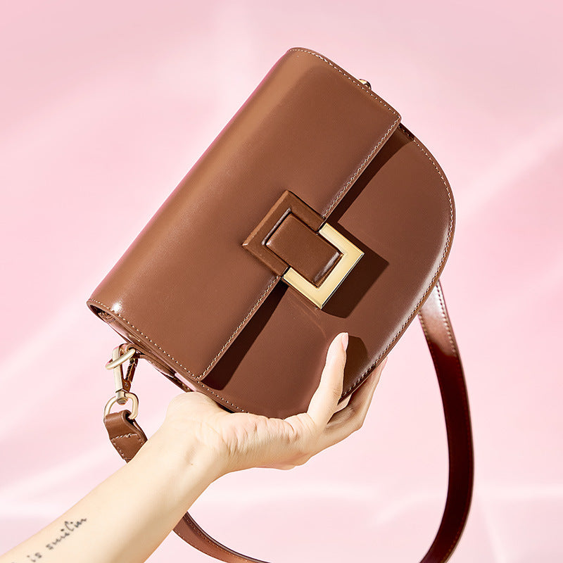 Trendy Women'S Saddle Crossbody Purse, a Fresh Addition for 2025, Featuring a Lightweight Luxury Genuine Shoulder Bag for Autumn And Winter