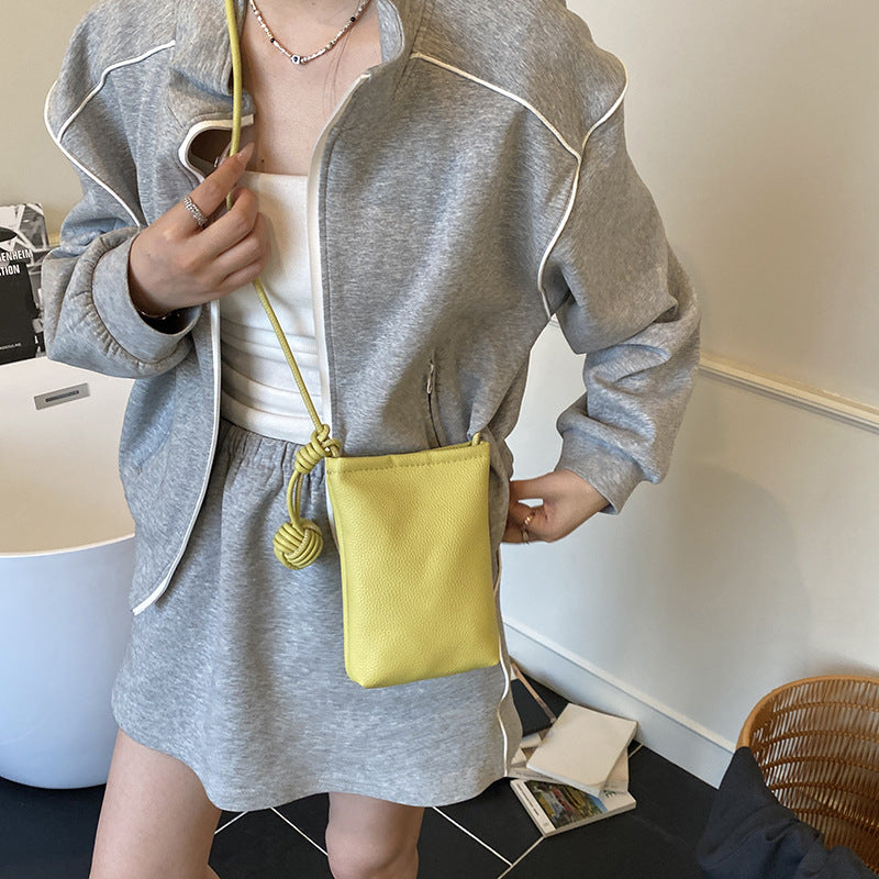 2025-Border New Soft Small Bag Women Phone Bag Autumn Versatile Casual Crossbody Bag Small Square Bag