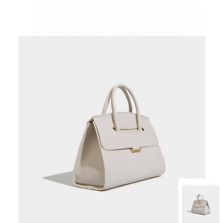 Women's Elegant Handbag with Buckle Closure & Fixed Strap - Cream & Suitable for Color, Professional Tote for Office, Travel, Commuting - Luxury Cream Handbag, Durable Women's Accessory