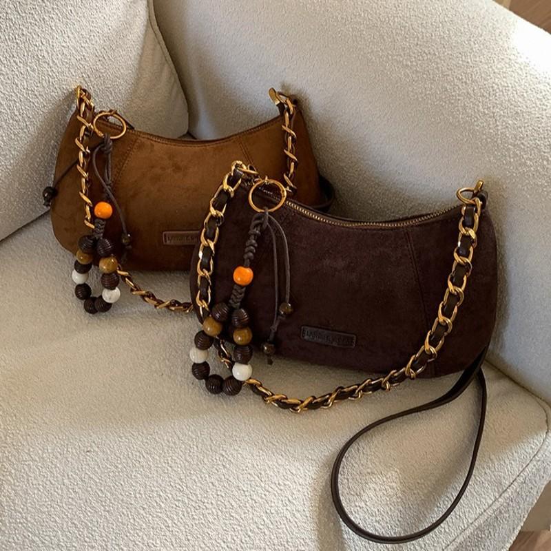 Retro Frosted Soft Dumpling Bag with Chain, Single Shoulder and Armpit Bag, Women' S High-end Feeling, Single Shoulder Crossbody Bag, Trendy