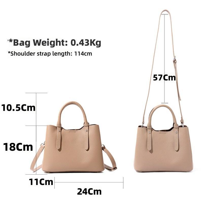 1pc Contemporary Black Real Leather Tote Bag Featuring a Zipper Closure And Lined Edges | Can Be Hand Washed Or Dry Cleaned | Suitable for Everyday Travel And Casual Occasions