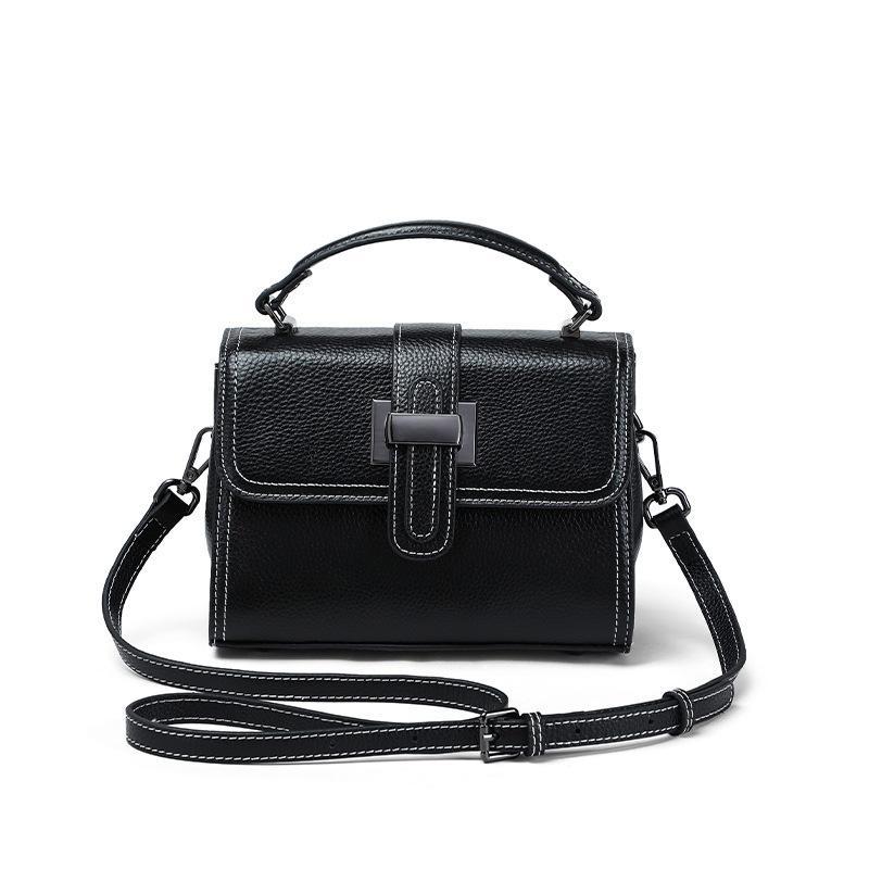 1pc Contemporary Chic Handbag for Women Made from Authentic Leather, Featuring a Solid Color And Polyester Lining, Suitable for Everyday Use, And Can Be Hand Washed Or Dry Cleaned