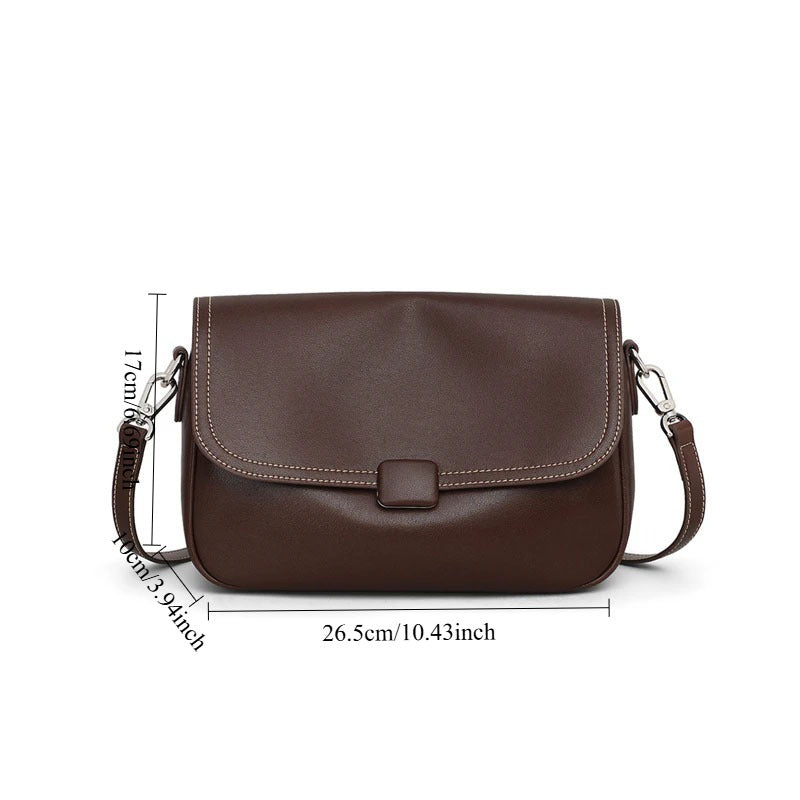 Women's Cowhide Small Square Bag, New Autumn\u002FWinter Crossbody Bag, Vintage Single-Shoulder Design, Luxurious Versatile Women's Bag, Fashionable Commuting Style