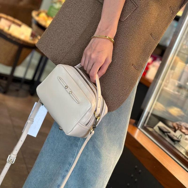 New Cowhide Bag, Women' S Genuine Leather Small Square Bag Versatile Women' S Bag Fashionable Single Shoulder Casual Crossbody Bag